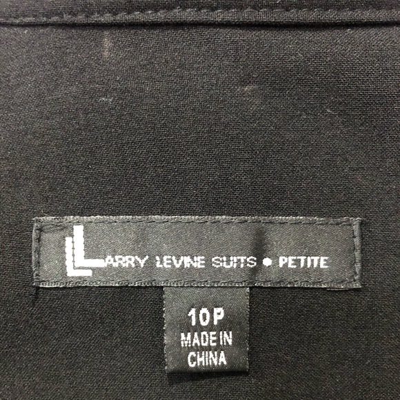 LARRY LEVINE SUITS tailored black double breasted suit jacket blazer size10 ELN - Picture 9 of 11